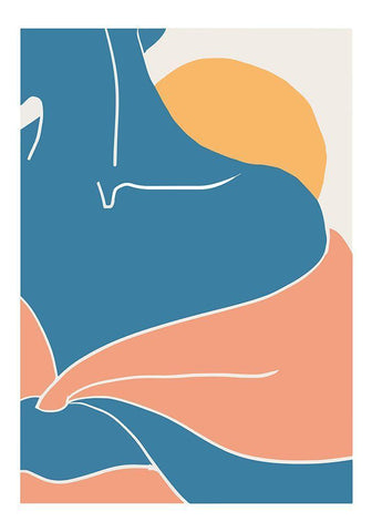 Blue Shoulder White Modern Wood Framed Art Print with Double Matting by 1x Studio II