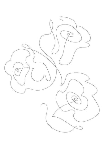 Three Roses Black Ornate Wood Framed Art Print with Double Matting by 1x Studio II