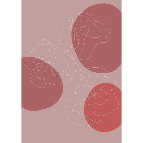 Red Roses Gold Ornate Wood Framed Art Print with Double Matting by 1x Studio II