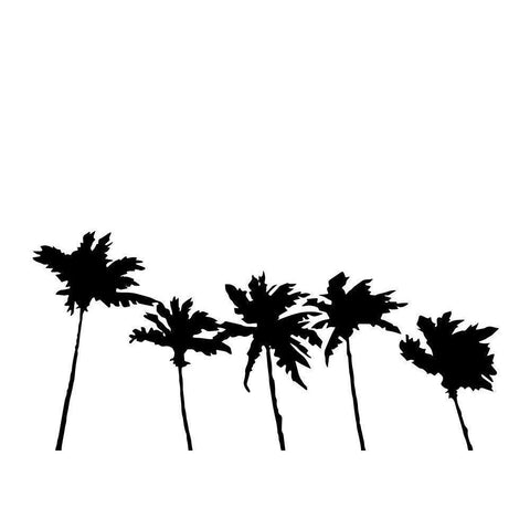 Palms White Black Modern Wood Framed Art Print with Double Matting by 1x Studio II