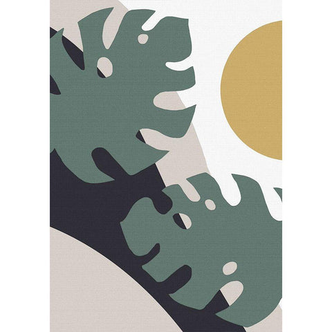 Monstera Cut Out 01 Black Modern Wood Framed Art Print with Double Matting by 1x Studio II
