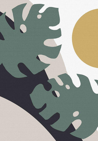 Monstera Cut Out 01 White Modern Wood Framed Art Print with Double Matting by 1x Studio II