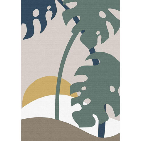 Monstera Cut Out 02 Black Modern Wood Framed Art Print with Double Matting by 1x Studio II