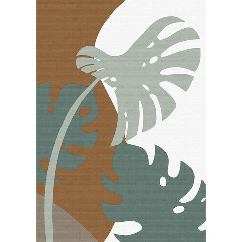 Monstera Cut Out 03 Black Modern Wood Framed Art Print by 1x Studio II