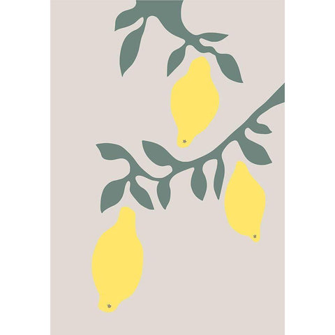 Lemons Black Modern Wood Framed Art Print with Double Matting by 1x Studio II