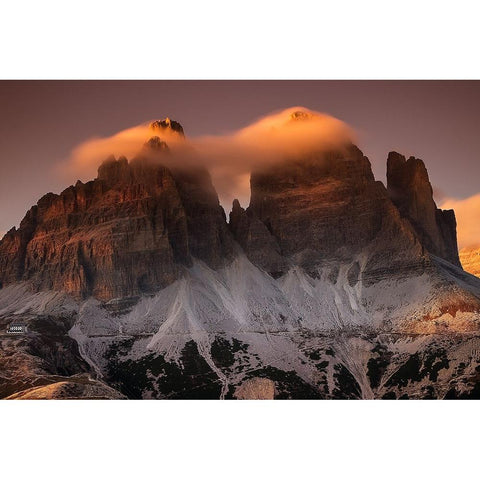 Tre Cime In Cotton Candy Black Modern Wood Framed Art Print by Kucera AFIAP, Martin