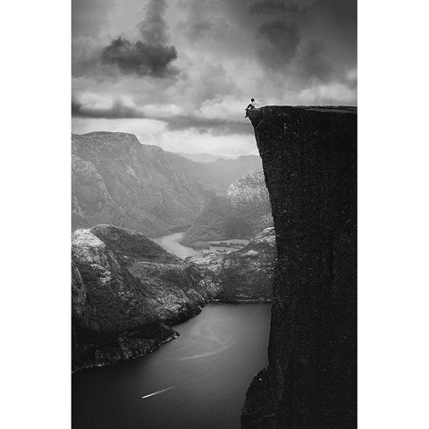 Over The Abyss Black Modern Wood Framed Art Print by Jikharev, Alexander