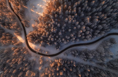 First Light White Modern Wood Framed Art Print with Double Matting by Krivec, Ales