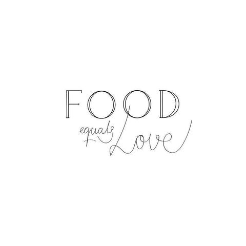 Food Is Love White Modern Wood Framed Art Print by 1x Studio II