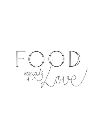 Food Is Love White Modern Wood Framed Art Print with Double Matting by 1x Studio II