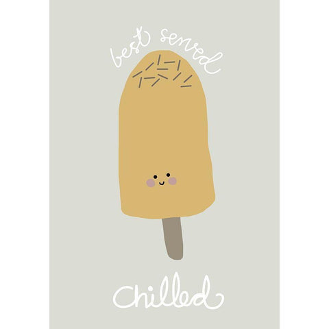 Chilled Ice Cream Black Modern Wood Framed Art Print with Double Matting by 1x Studio II