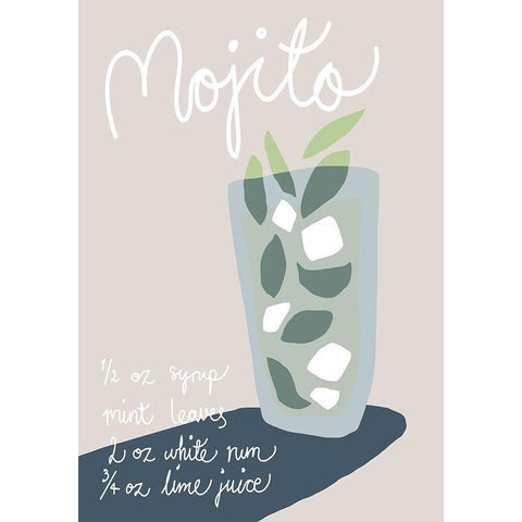 Mojito White Modern Wood Framed Art Print by 1x Studio II