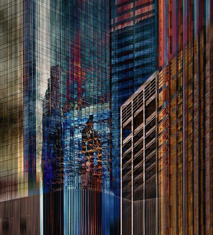 Urban Abstract Ii White Modern Wood Framed Art Print with Double Matting by Labagnara, Roxana