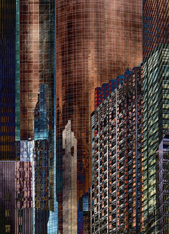 Urban Abstract Black Ornate Wood Framed Art Print with Double Matting by Labagnara, Roxana