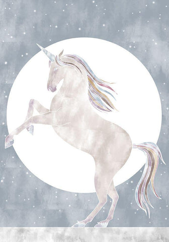 Rising Unicorn Black Ornate Wood Framed Art Print with Double Matting by 1x Studio II