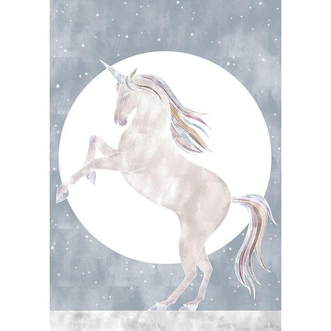 Rising Unicorn White Modern Wood Framed Art Print by 1x Studio II
