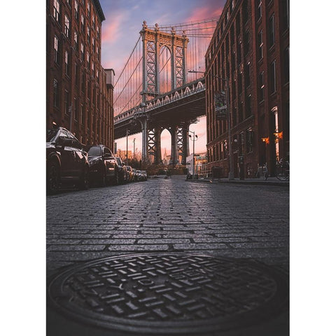 No Sleep Til Brooklyn White Modern Wood Framed Art Print by InTheMoment