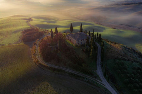 Tuscan Heart White Modern Wood Framed Art Print with Double Matting by Kravanja, Jure