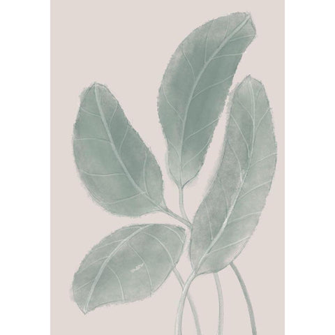 Leaves Watercolor Black Modern Wood Framed Art Print by 1x Studio II