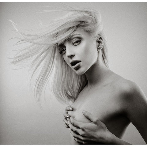 Sensusal Beauty [Michaela P] White Modern Wood Framed Art Print by Krystynek MQEP, Martin