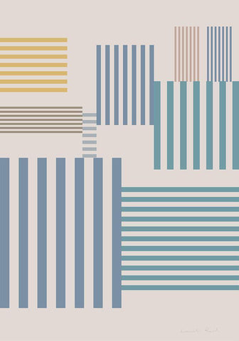 Squares White Modern Wood Framed Art Print with Double Matting by 1x Studio II