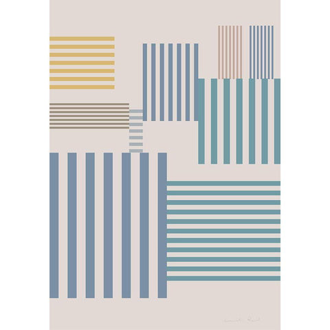 Squares Black Modern Wood Framed Art Print by 1x Studio II