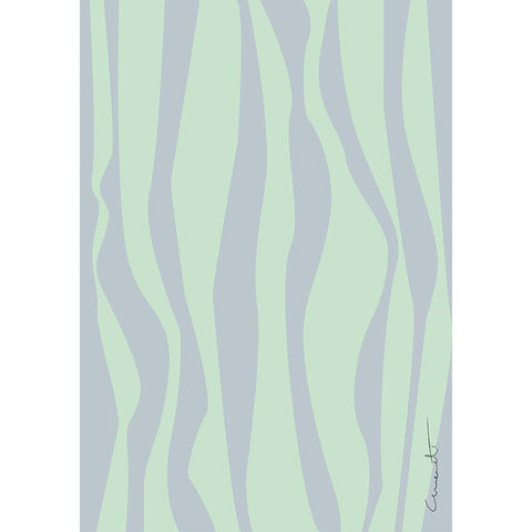 Wavy Stripes Black Modern Wood Framed Art Print with Double Matting by 1x Studio II