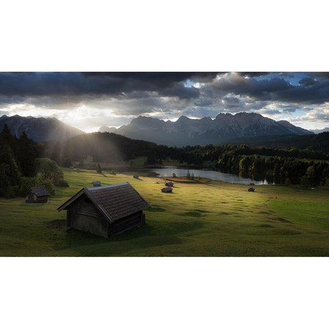 A Beautiful Day Black Modern Wood Framed Art Print with Double Matting by Siegel, Thomas