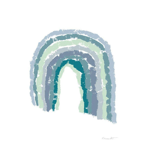 Rainbow Blues White Modern Wood Framed Art Print by 1x Studio II