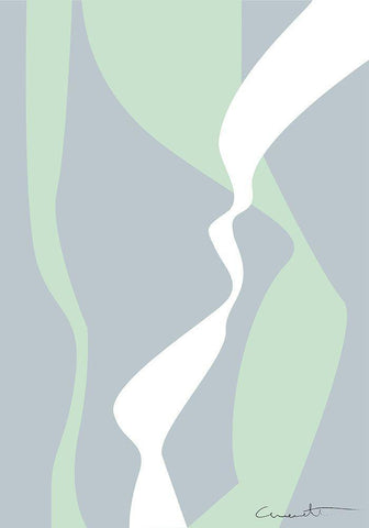 Wavy Tracks White Modern Wood Framed Art Print with Double Matting by 1x Studio II