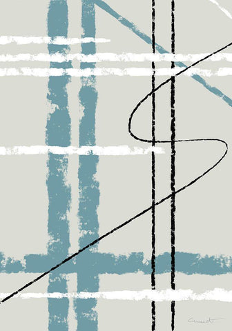 Messy Lines Black Ornate Wood Framed Art Print with Double Matting by 1x Studio II