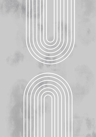 Archs In Ice White Modern Wood Framed Art Print with Double Matting by 1x Studio II