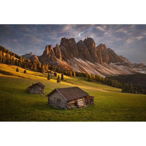 Alpine Evening Black Modern Wood Framed Art Print by Rericha, Daniel