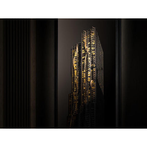 Golden Hour Black Modern Wood Framed Art Print with Double Matting by Scherhag, Ute