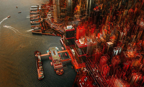 Hk Black Ornate Wood Framed Art Print with Double Matting by Chiriaco, Carmine