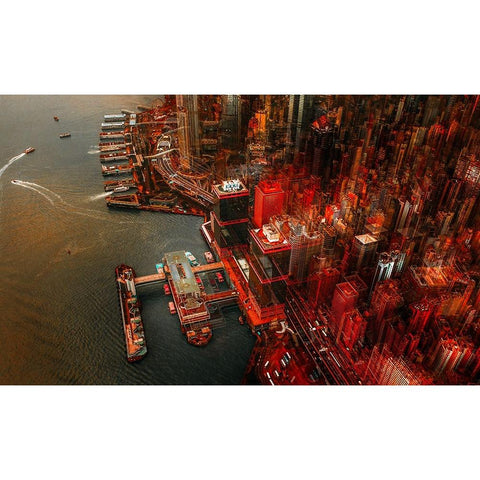 Hk Black Modern Wood Framed Art Print by Chiriaco, Carmine