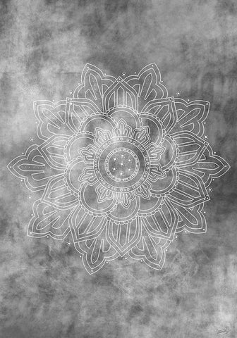 Mandala Smokey Black Ornate Wood Framed Art Print with Double Matting by 1x Studio II