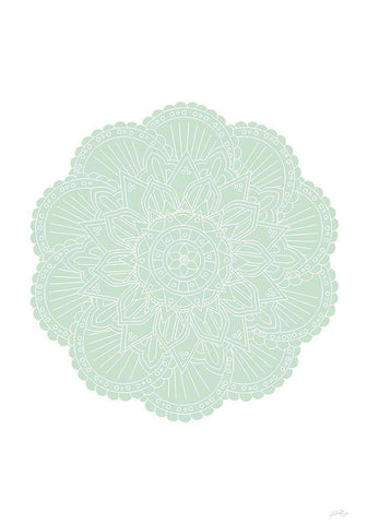 Mandala Green Black Ornate Wood Framed Art Print with Double Matting by 1x Studio II