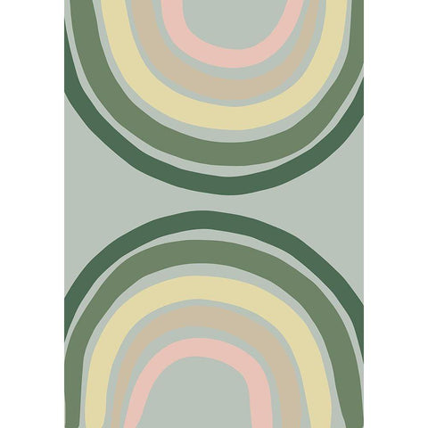 Double Rainbow Green White Modern Wood Framed Art Print by 1x Studio