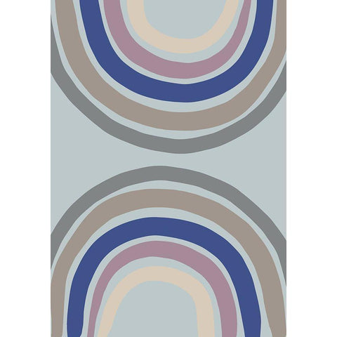 Double Rainbow Blue White Modern Wood Framed Art Print by 1x Studio