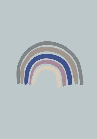 Rainbow Blue White Modern Wood Framed Art Print with Double Matting by 1x Studio