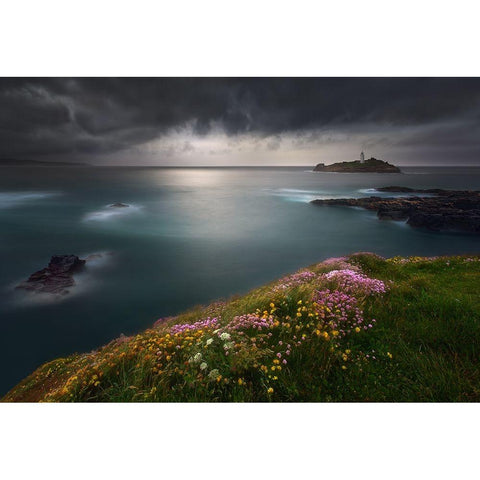 Godrevy Point... White Modern Wood Framed Art Print by Browko, Krzysztof