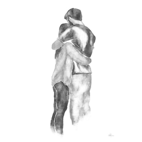 Embrace Black Modern Wood Framed Art Print with Double Matting by 1x Studio II