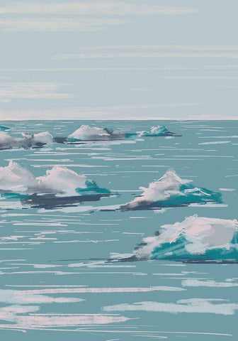 Seascape White Modern Wood Framed Art Print with Double Matting by 1x Studio II