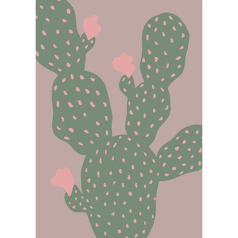 Green Cactus Black Modern Wood Framed Art Print with Double Matting by 1x Studio