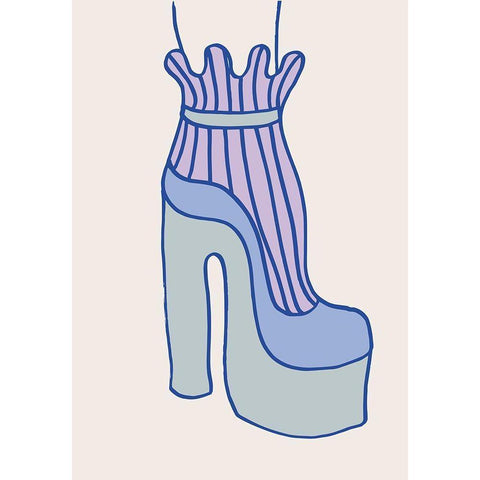Blue Heel Black Modern Wood Framed Art Print with Double Matting by 1x Studio