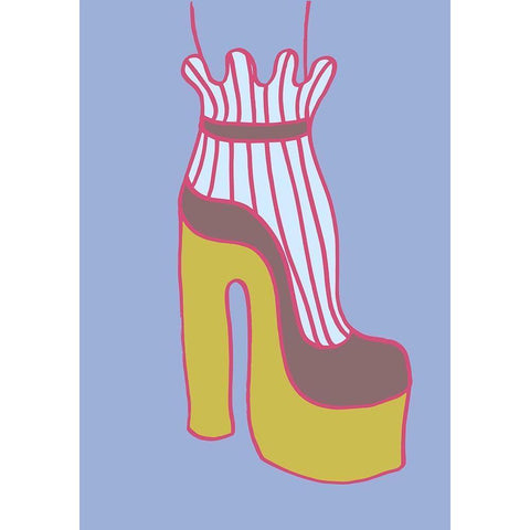 Yellow Heel 01 Black Modern Wood Framed Art Print with Double Matting by 1x Studio