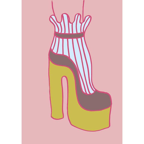 Yellow Heel 02 Black Modern Wood Framed Art Print with Double Matting by 1x Studio