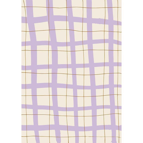 Lilac Grid Black Modern Wood Framed Art Print by 1x Studio