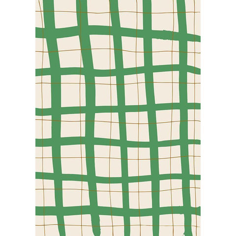 Green Grid White Modern Wood Framed Art Print by 1x Studio